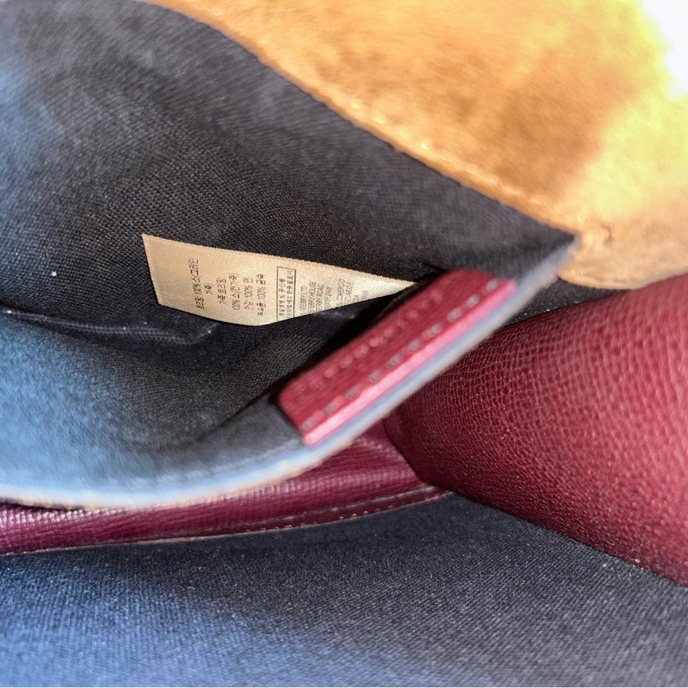 Burberry Macken Women Mahogany Red Crossbody Bag Leather Check Print Messenger - Picture 8 of 12